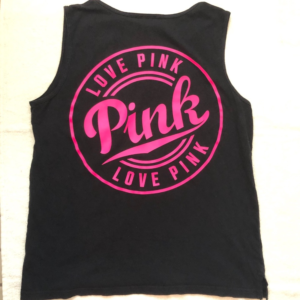 SOLD! VS PINK Retro Logo Neon Tank Top Large